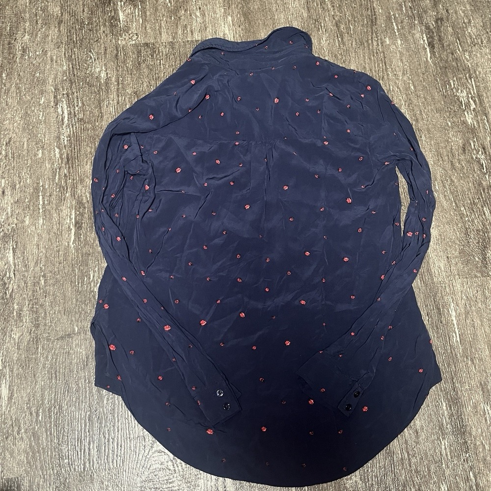 Joie Blouse Women Navy Ladybug Top XS Viscose - Picture 6 of 7